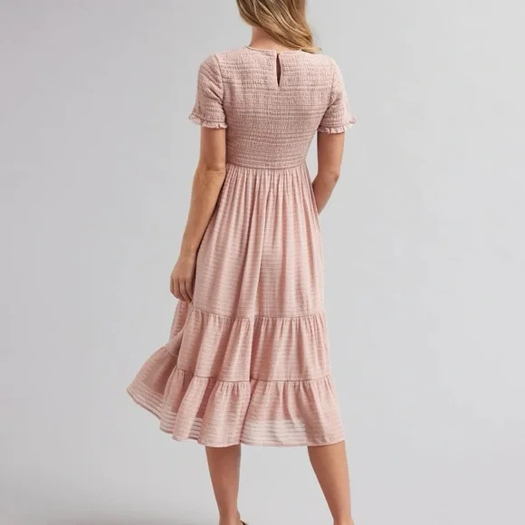 Polagram Smocked Midi Dress - Picture 3 of 11